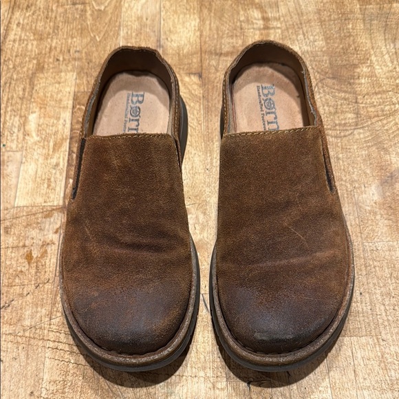 Born Brown Loafers Classic Slip-On Shoes - Picture 1 of 4